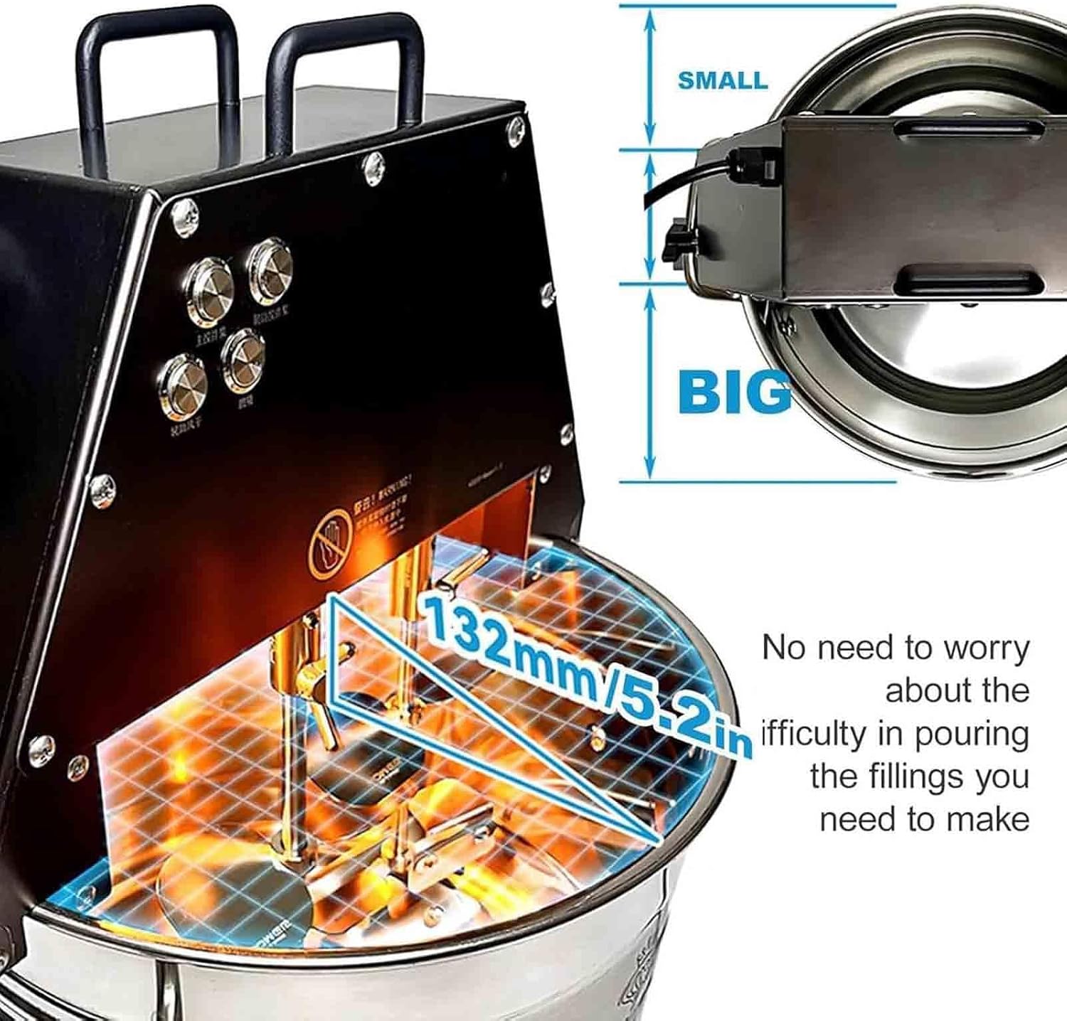 Commercial Electric Food Stirrer Pot, Stainless Steel Automatic Mixer Machine, for Making Jam/Sauce/Filling image 3