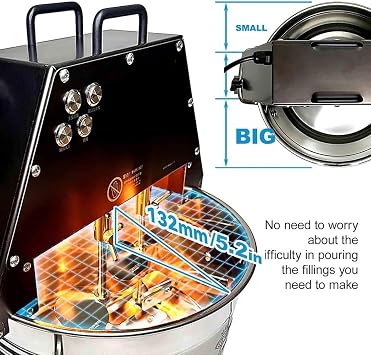 Automatic Pot Stirrer for Cooking, 110V Automatic Sauce Stirrer Frying Machine Electric, Food Mixer Blender Stainless Steel Mixer Machine with Double Stirring Paddle&Auxiliary Fan&Light