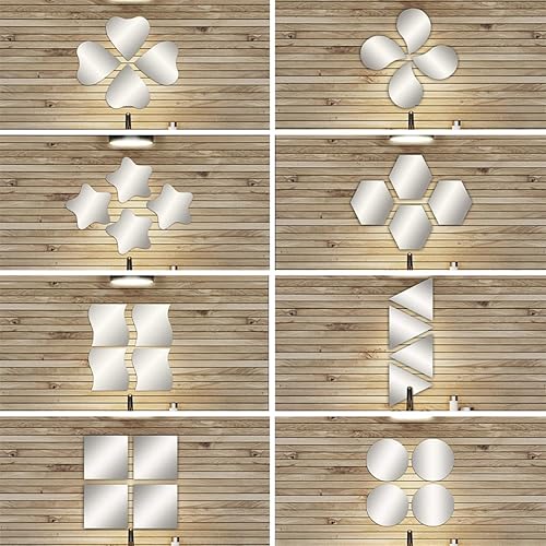 Miniatura 7 de Evideco French Home Goods Espejos decorativos con forma de pared autoadhesiva, juego de 4