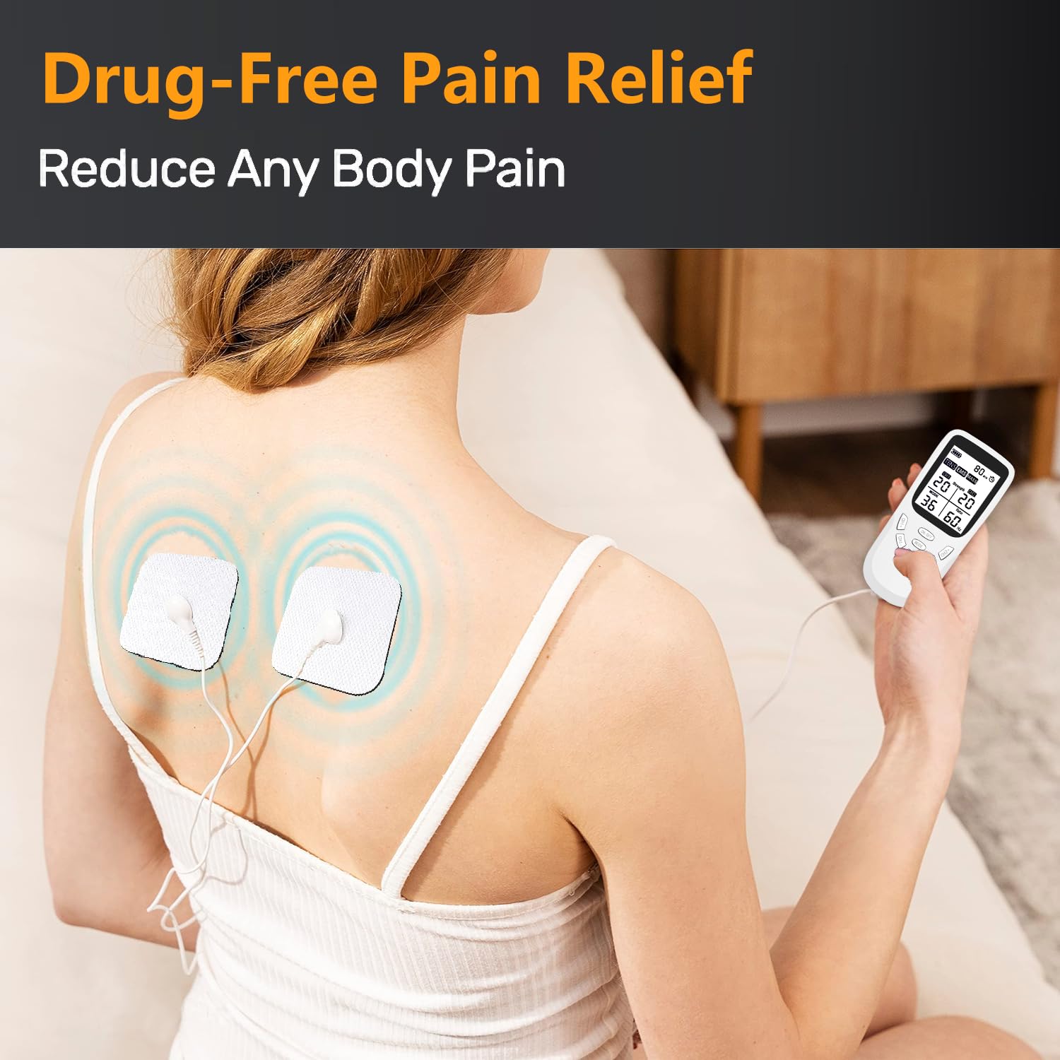 TENS Professionale Elettrostimolatore Muscolare Ricaricabile con USB–36 Programmi,40 Livelli di Intensità,Sollievo Dolore Cronico e Acuto,Rilassare per Schiena,Cervicale,Articolazioni,Sciatica e Corpo
