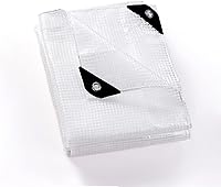 Vista 1 de GUARD SHIELD Lona blanca transparente resistente al agua, invernadero de exteriores, poliéster resistente a los rayos ultravioleta, tejido de 3 x 3