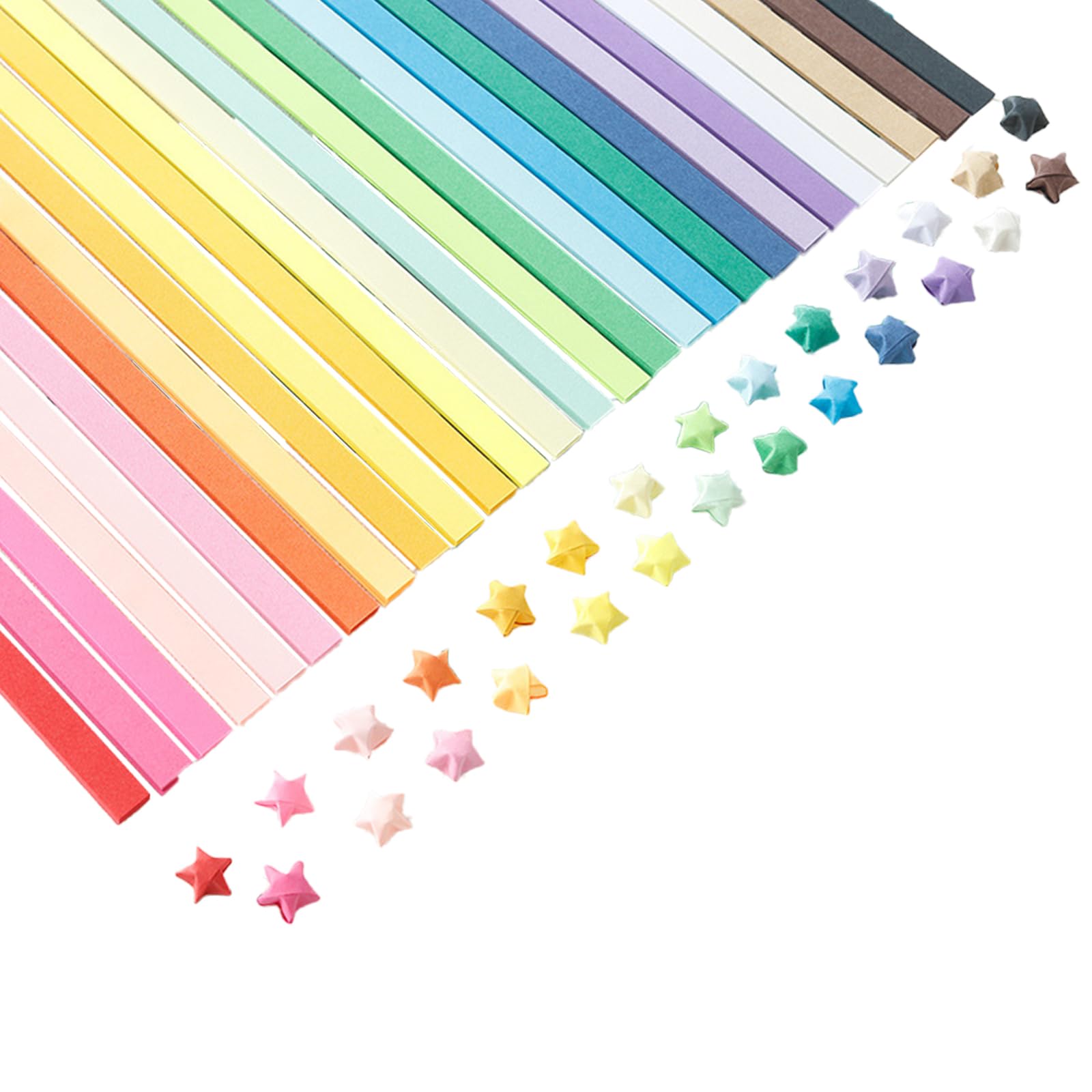 4320 Tiras de Papel Origami Doble Cara 27 Colores Vibrantes para Estrellas de la Suerte, Manualidades Creativas, Decoración Hogar y Regalos Personalizados Papel para Papiroflexia