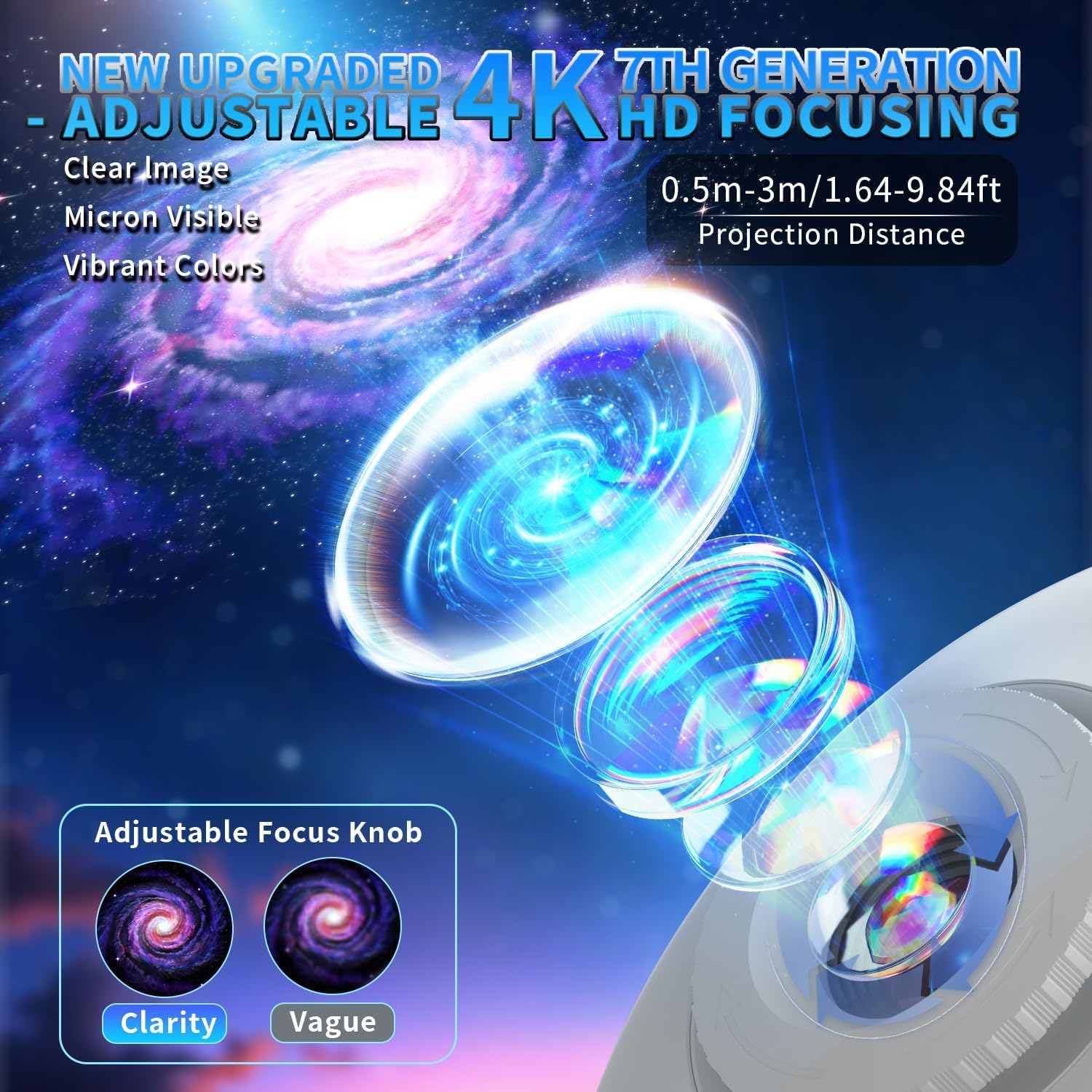 Galaxy-Projektor, 13-in-1 HD-Planetarium-Sternprojektor für Schlafzimmer, Sternprojektor, Galaxie-Licht mit Bluetooth-Lautsprecher und weißem Rauschen, Fernbedienung/Auto-Off-Timer