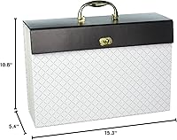 Vista 3 de U Brands Modern-Noir Expandable File 19 Pocket, White (201A0206)