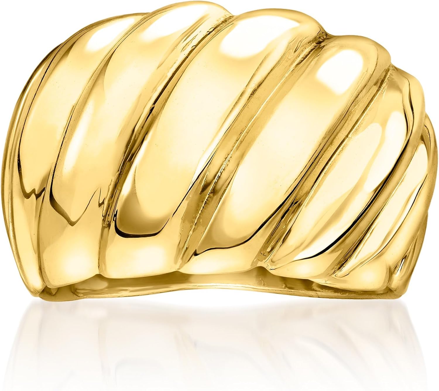 Ross-Simons Italian 14kt Yellow Gold-Plated Ribbed Ring