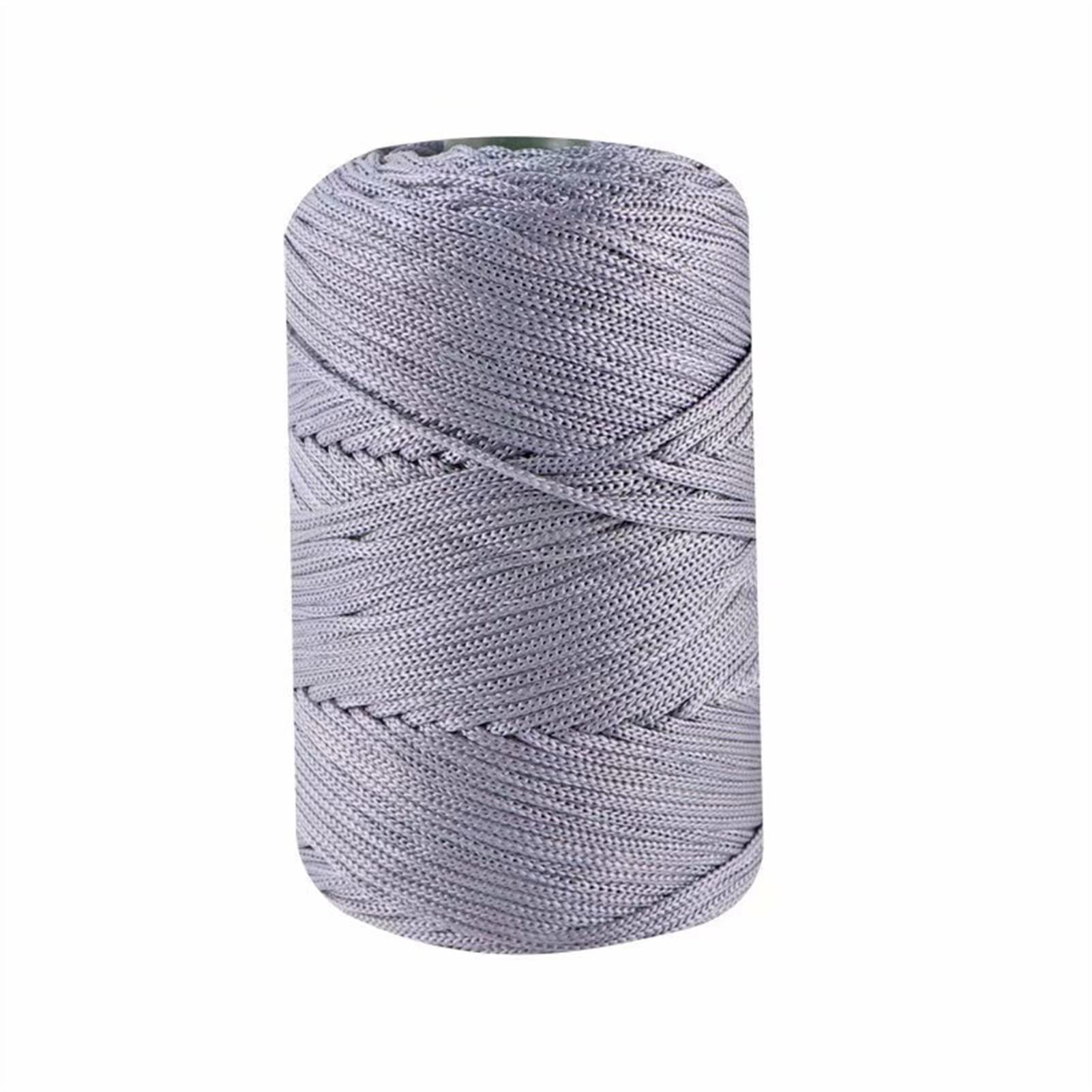 Hilos de Ganchillo de Punto Huecos Huecos de 3 mm de 200m / Roll for Bricolaje Bolso Bolso Canasta Chunky Trapillo Cordón de Nylon Hilo Redondo Redondo Cuerda Ovillos Lanas