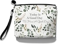 Vista 6 de Hglian Bolsa de maquillaje de viaje con flores de margarita, organizador inspirador de artículos de tocador cosméticos, bonita bolsa con cremallera