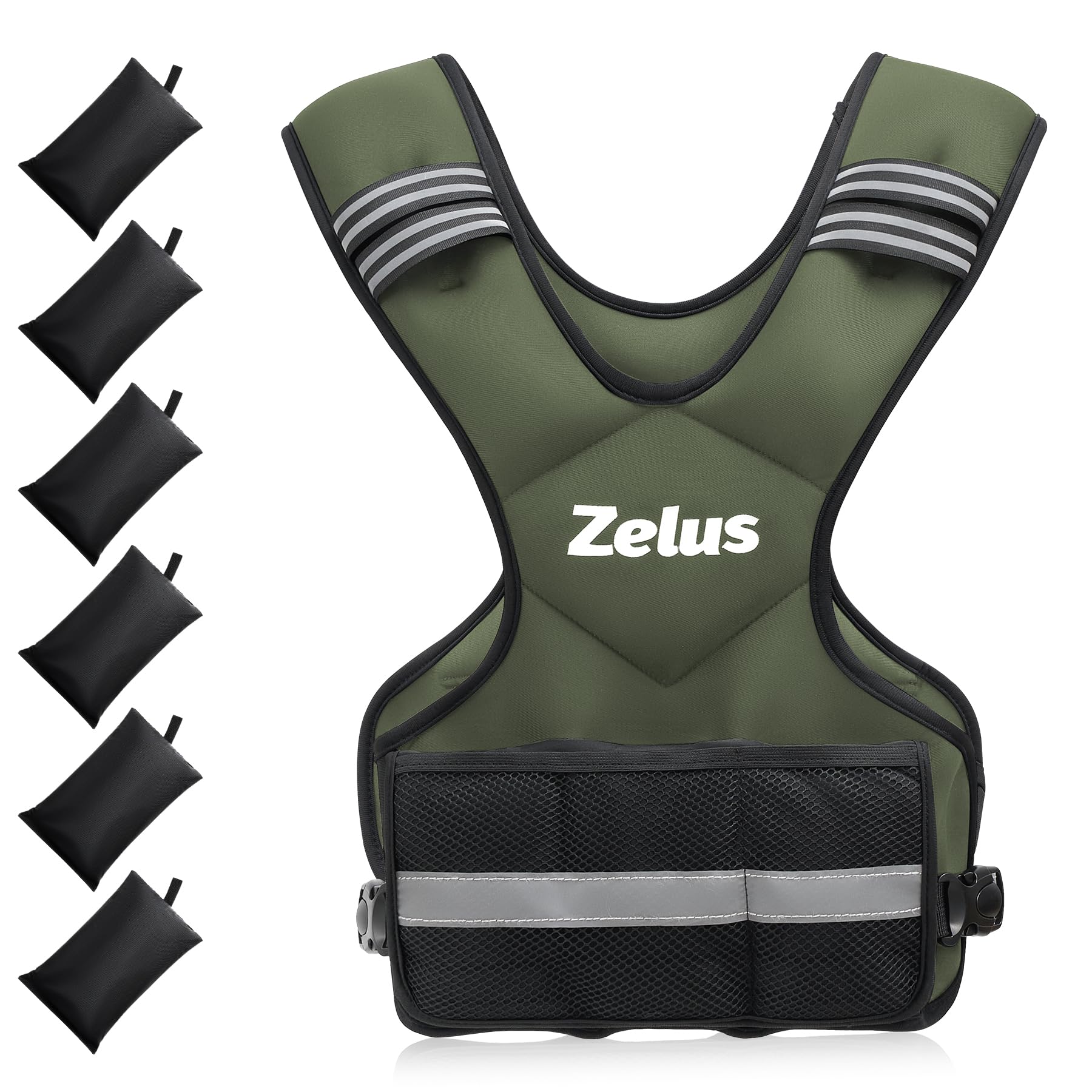 ZELUS Weighted Vest for Men Women,Adjustable 4-32lb Vest, Removable Weights