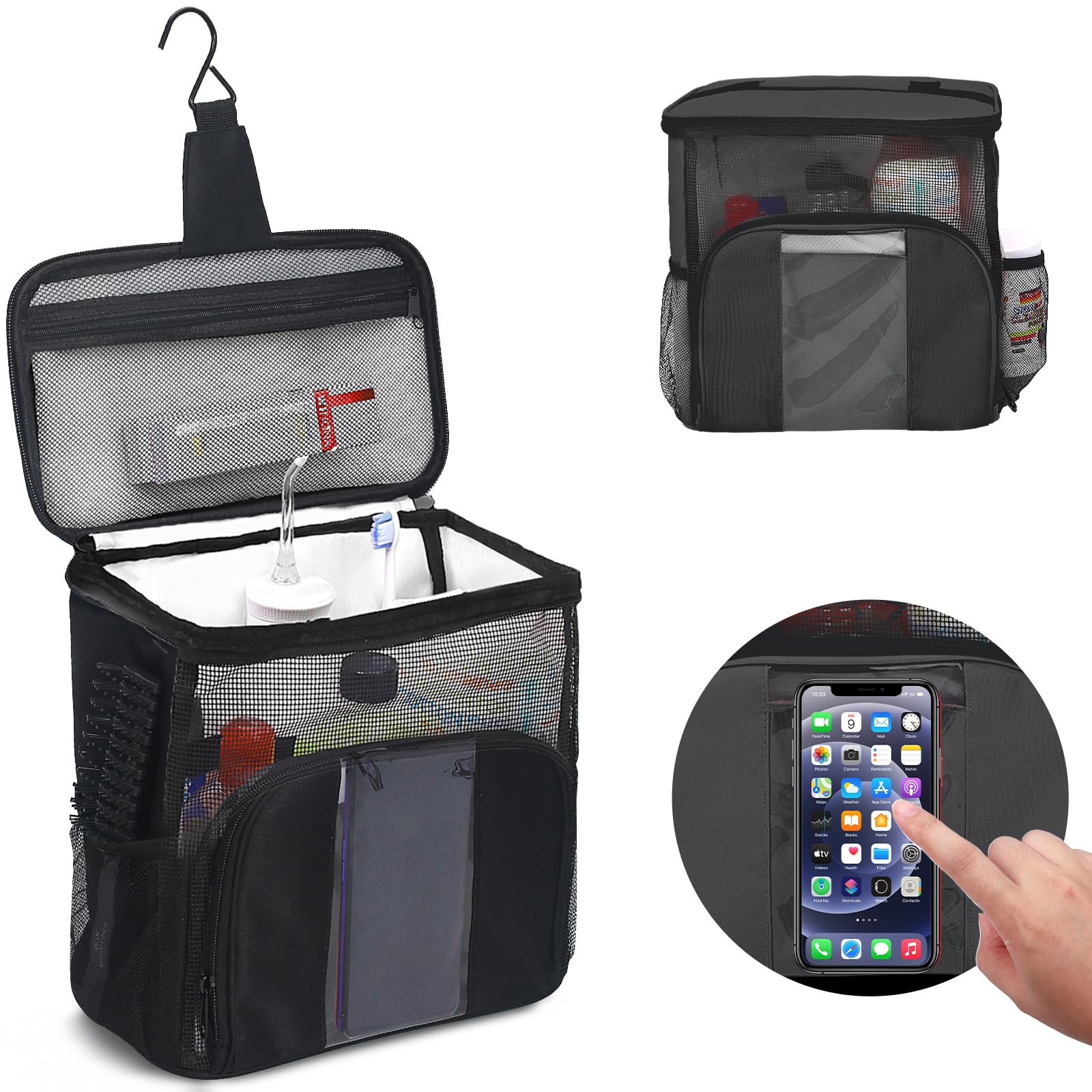 Portable Shower Caddy College Tote Bag Large Capacity Mesh Shower Caddy Portable for College Dorm Room Essentials for