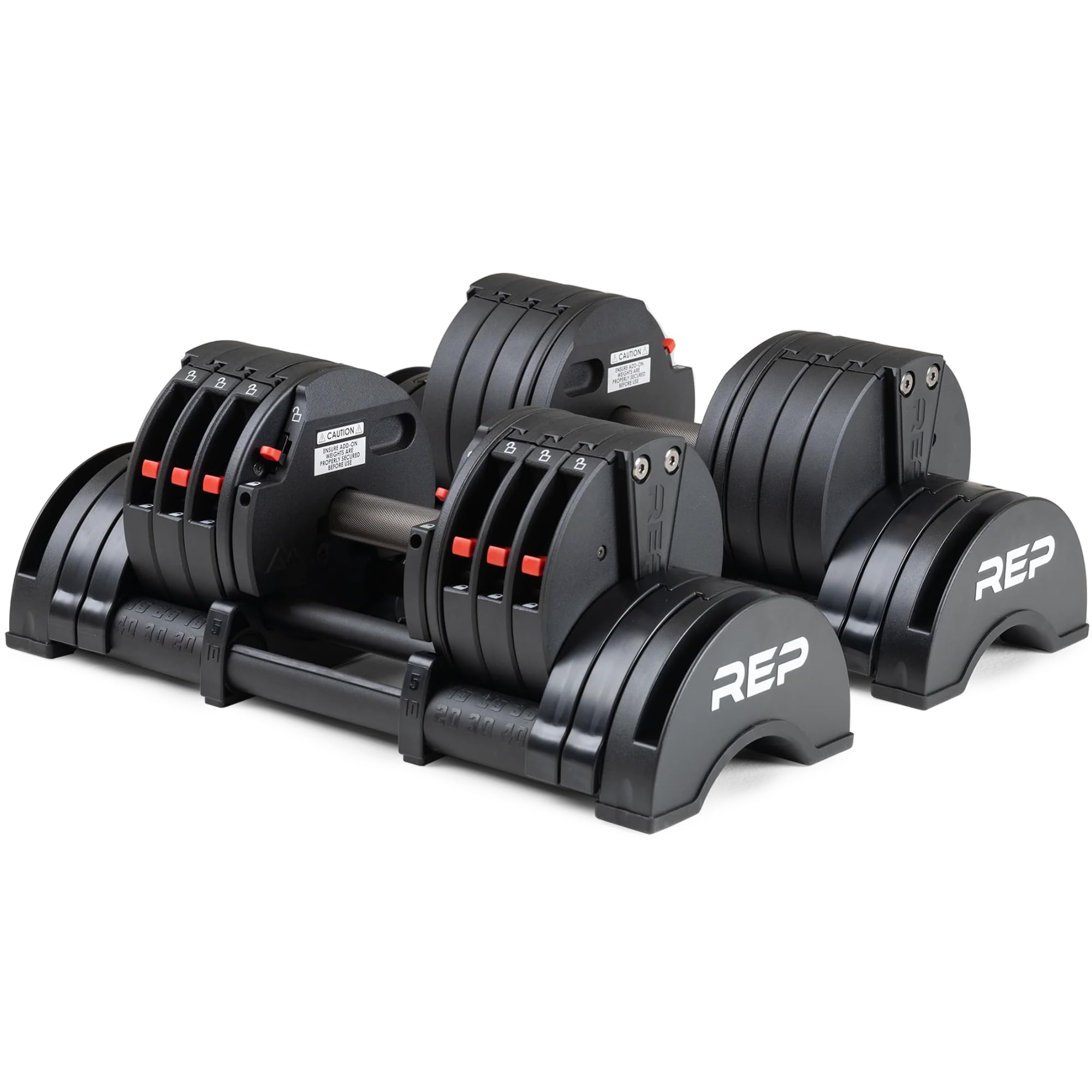 Rep Fitness Quickdraw Adjustable Dumbbells, Multiple weight ranges available including: 5-30, 5-40,5-50 and 5-60 lbs