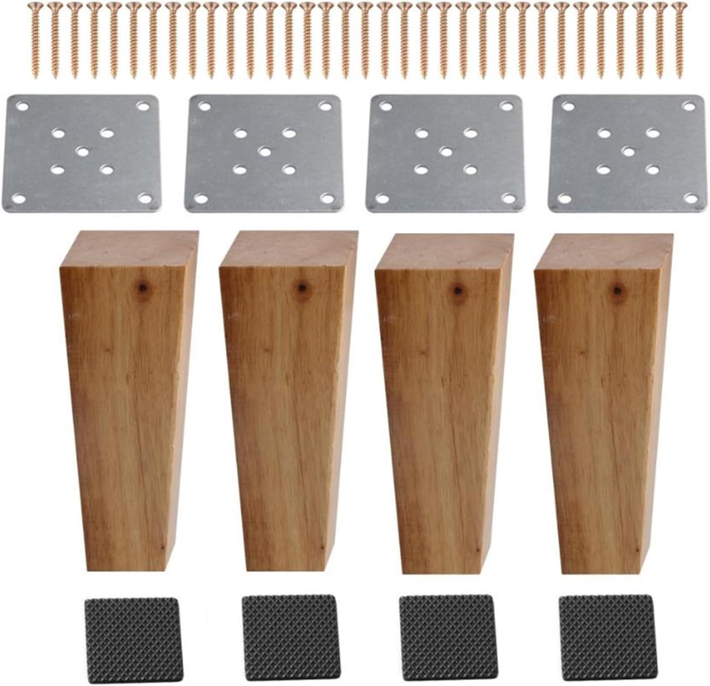 AVIMYA 4pcs 15cm Height Solid Wooden Right Angle Trapezoid Furniture Legs Sofa Bench Closet Cabinet Feet Couch Dresser Armchair Foot
