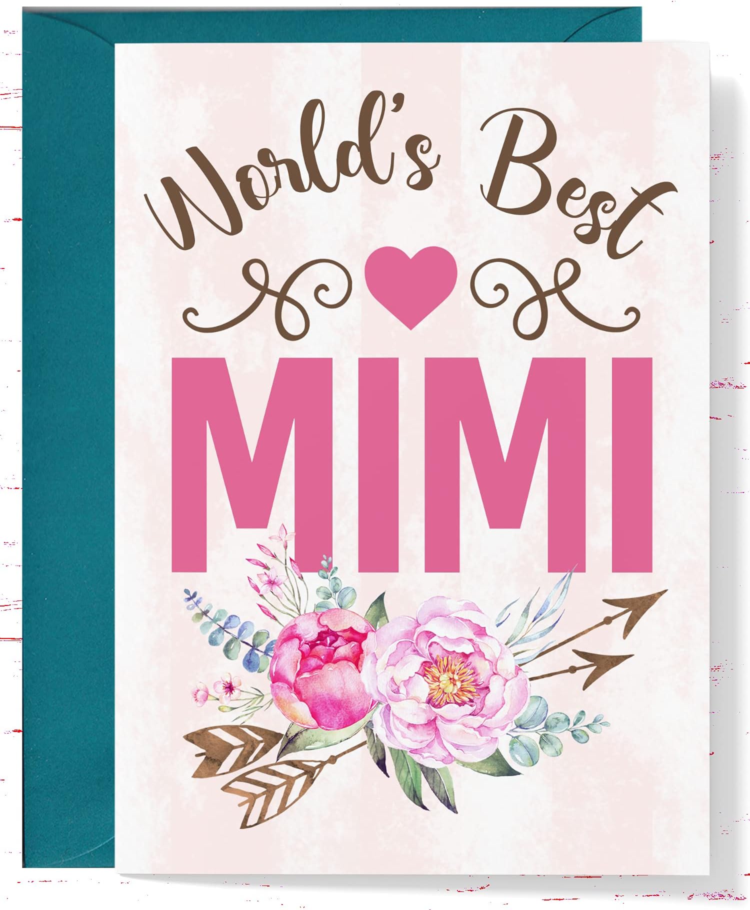 Mother's Day Card for Mimi, Birthday Card for Mimi, World's Best Mimi Greeting Card for All Occasions