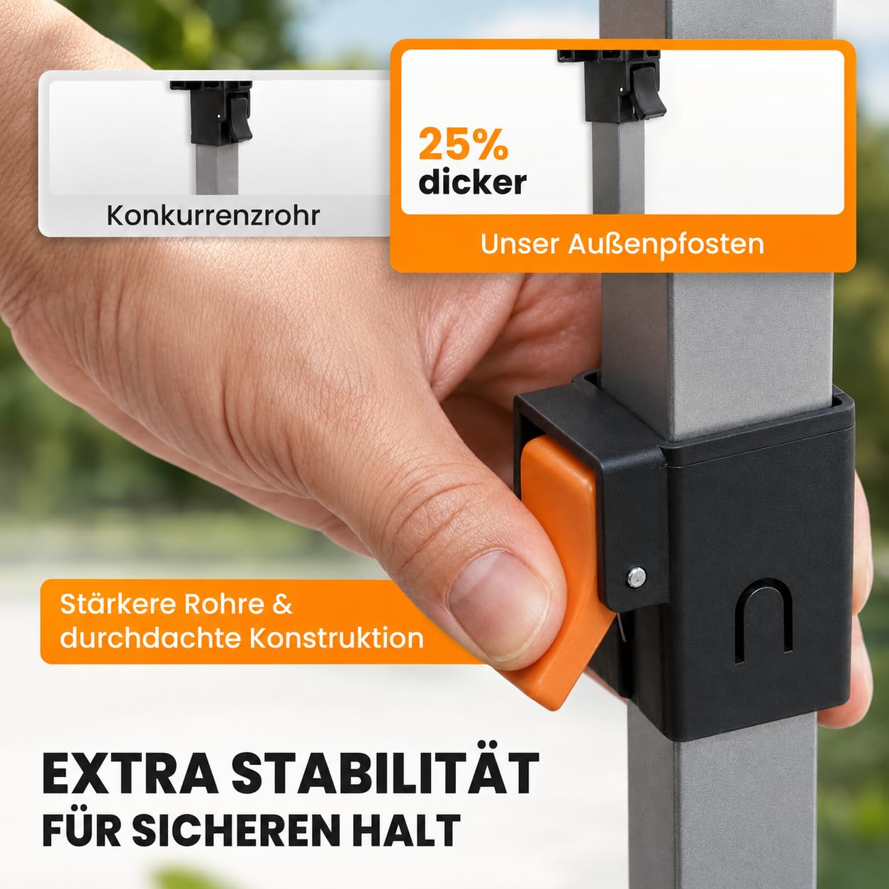 NATURIZ® Pavillon 3x6 Wasserdicht Stabil & UV 50+ Schutz - Faltpavillon mit Seitenwänden - Pop Up Zelt für Garten, Camping, Märktestand & Partyzelt, Gartenpavillon, Gartenzelt, Festzelt, Gazebo (Grau)