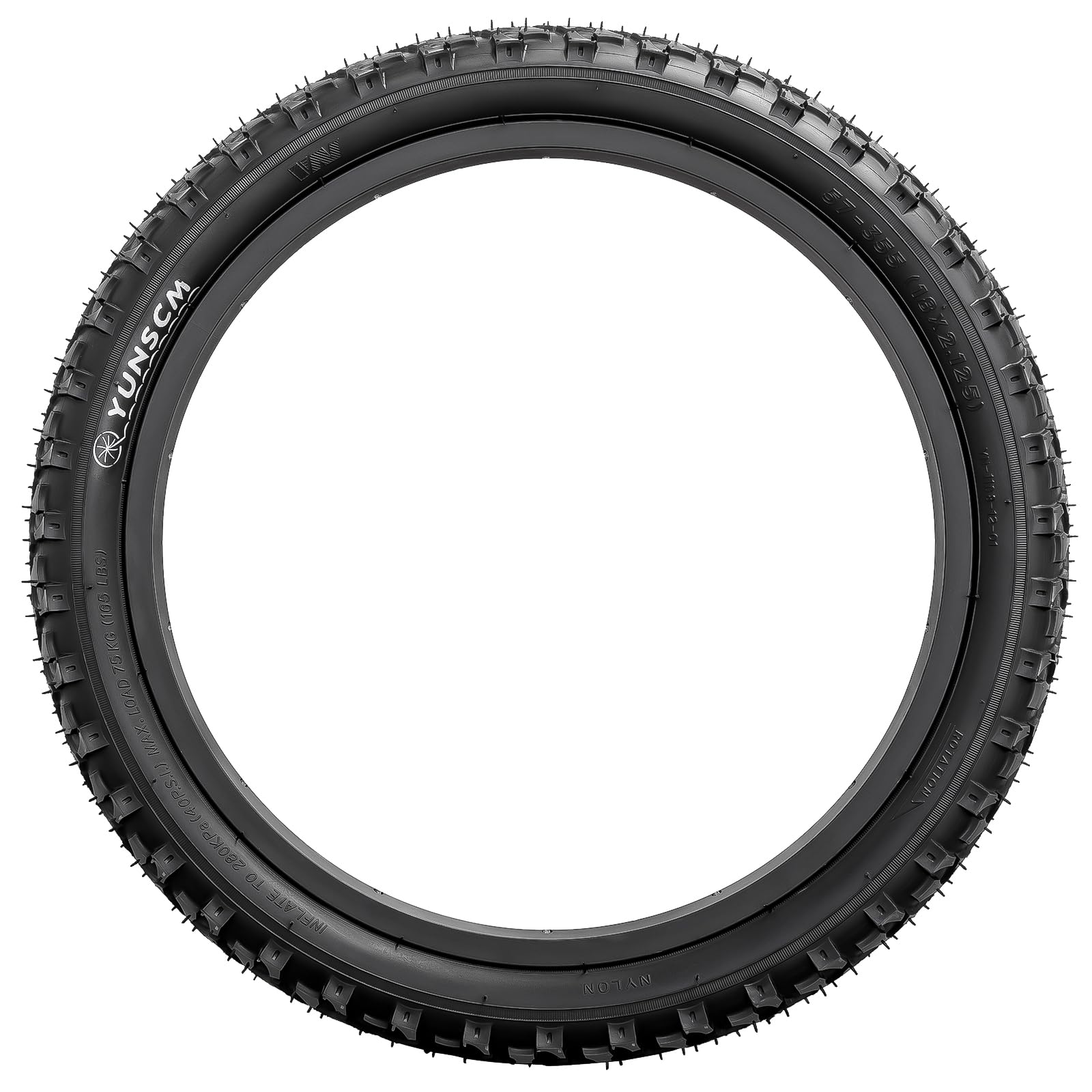 YunSCM 2Pcs 18 inch MTB Bike Tyres 18x2.125 Tires 57-355 and 18 inch Inner Tubes AV32mm Valve Compatible with 18x2.10 18x2.125 18x2.15 Mountain/Gravel/Off Road/Road Bicycle Bike Tyre - Image 3