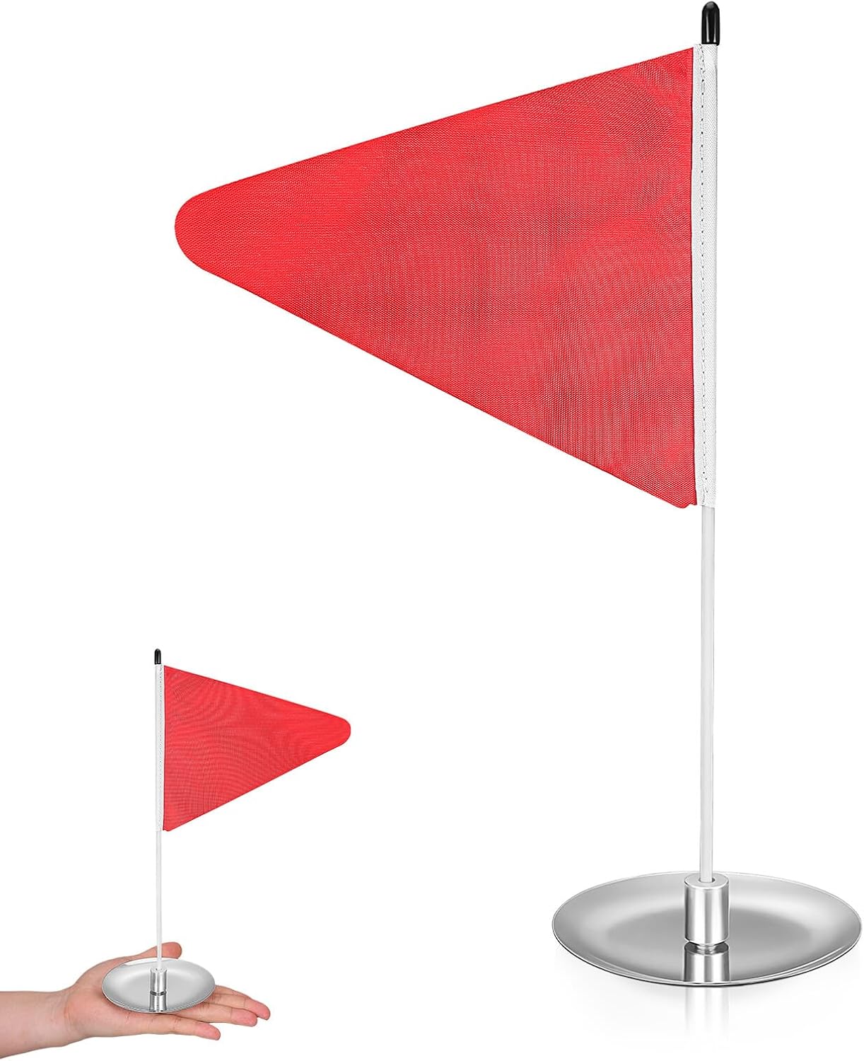 Golf Flag with Stainless Steel Hole Cup Set Portable Golf Training Supplies Pin Flag for Putting Green Practice 2pcs Set