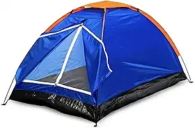 Barraca de Camping 2 Pessoas DDP Azul Oxford Impermeável Fibra de Vidro Mosquiteiro 200x140x100cm Montagem Rápida