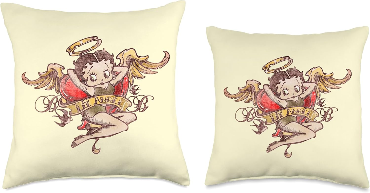 Betty Boop Lil Angel Tattoo Throw Pillow