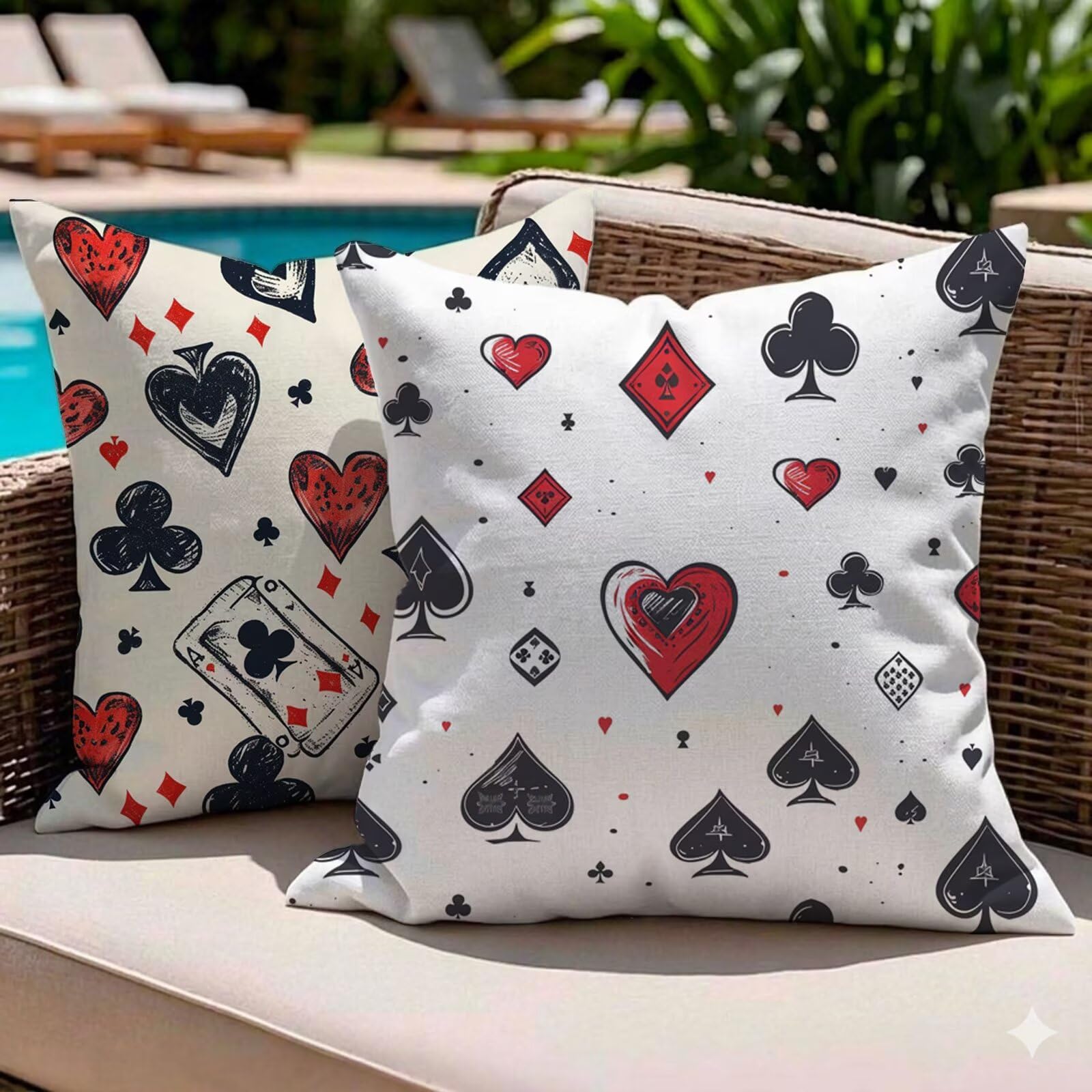 Housse de coussin extérieur en lin imprimé haut de gamme double face b1579s