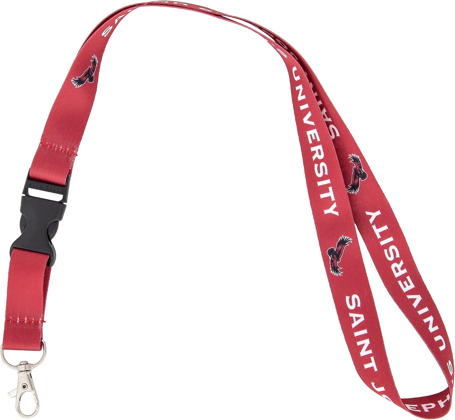 Desert Cactus Saint Joseph's University Lanyard SJU Hawks Car Keys ID Badge Holder Keychain Detachable Breakaway Snap Buckle (Red)