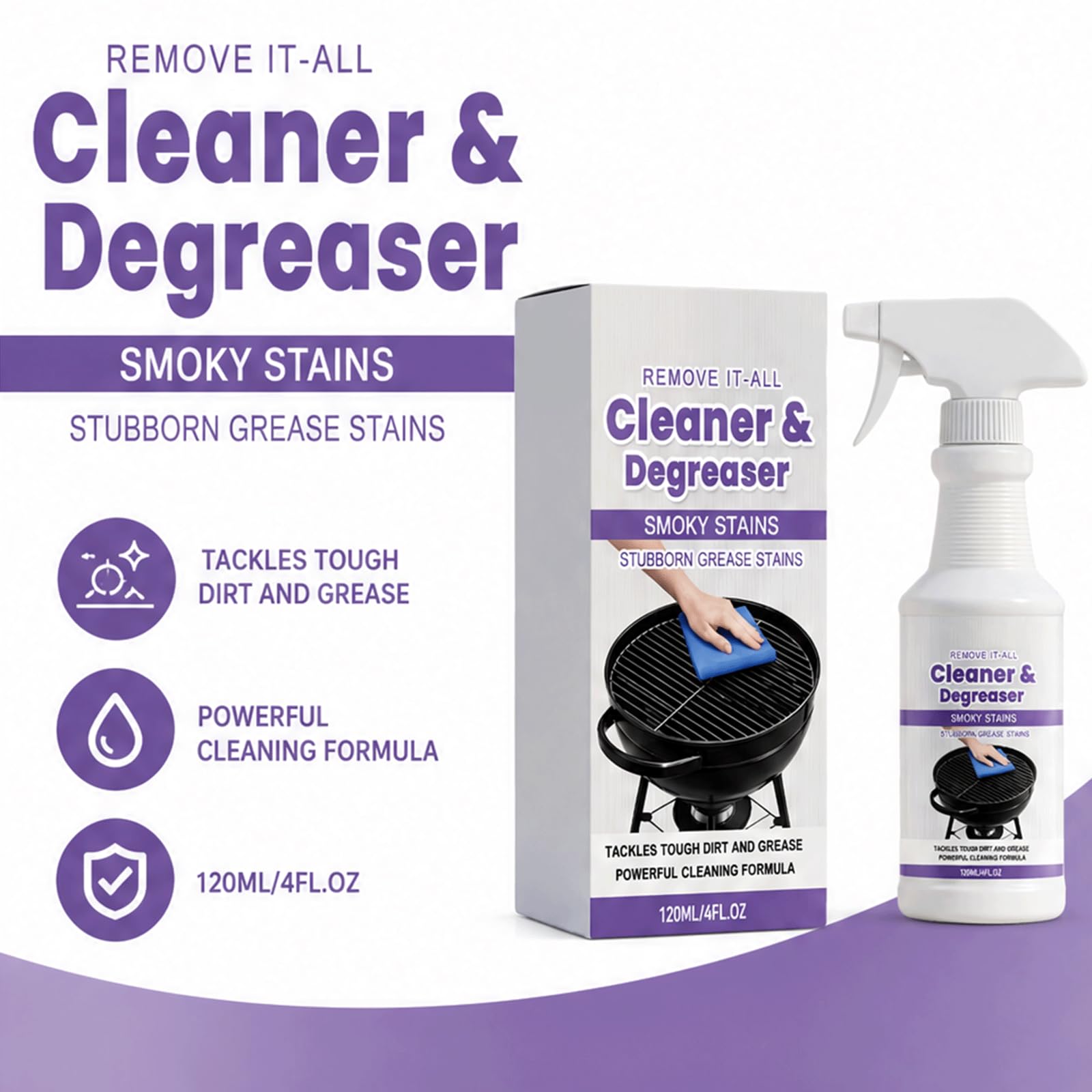 Eavy Duty Kitchen Degreaser Spray, BBQ Grill Cleaners Spray, Griddle Cleaner, Oven Degreasers, Stove Degreaser, Fast Acting Degreasers Sprays, No Scrub Cleaner (5 stücke)