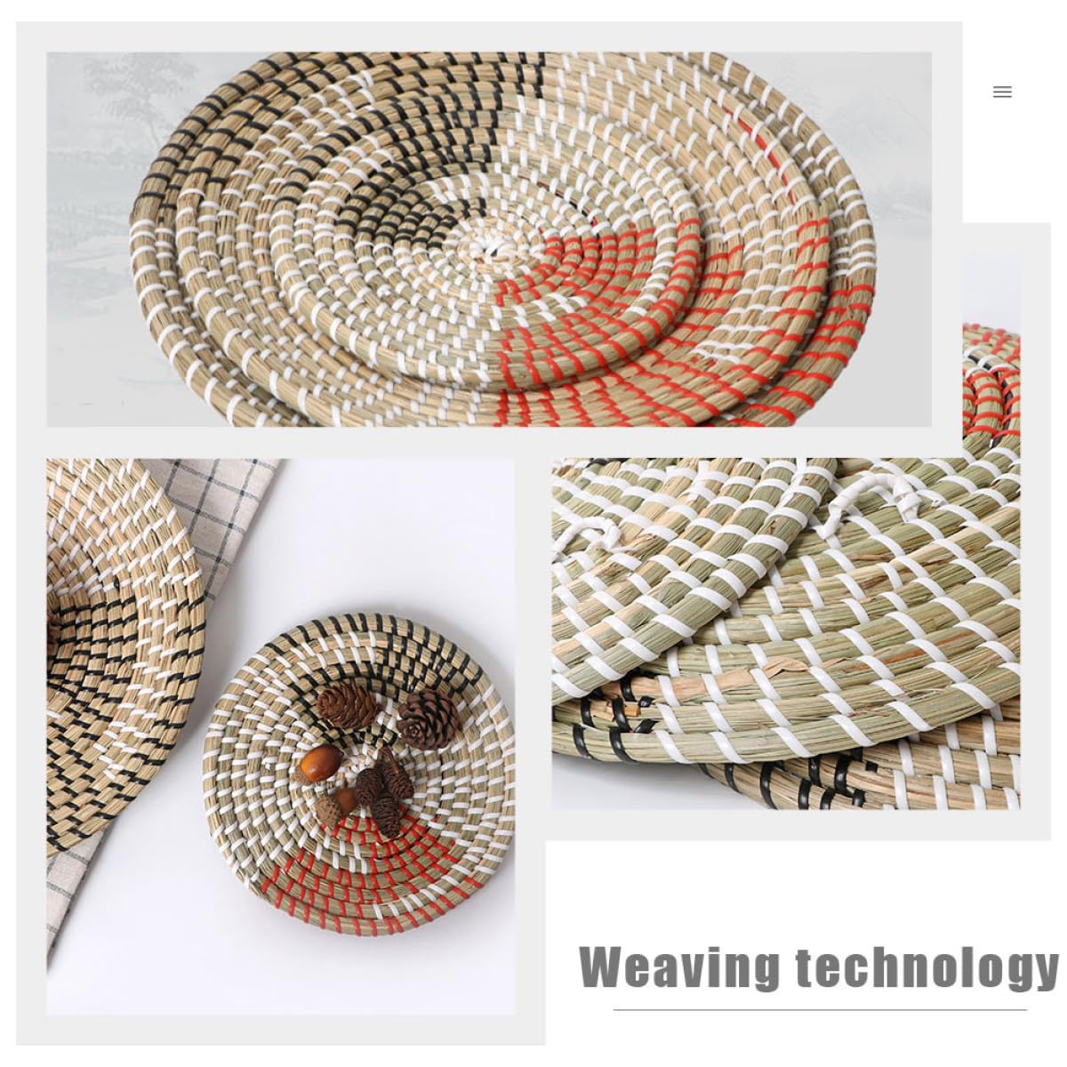 CLISPEED 3 Stück Gewebte Handwerksdekoration aus Synthetikmaterial Langlebige und Dekorative Wandbehang Dekoration für Wohnzimmer und Zuhause