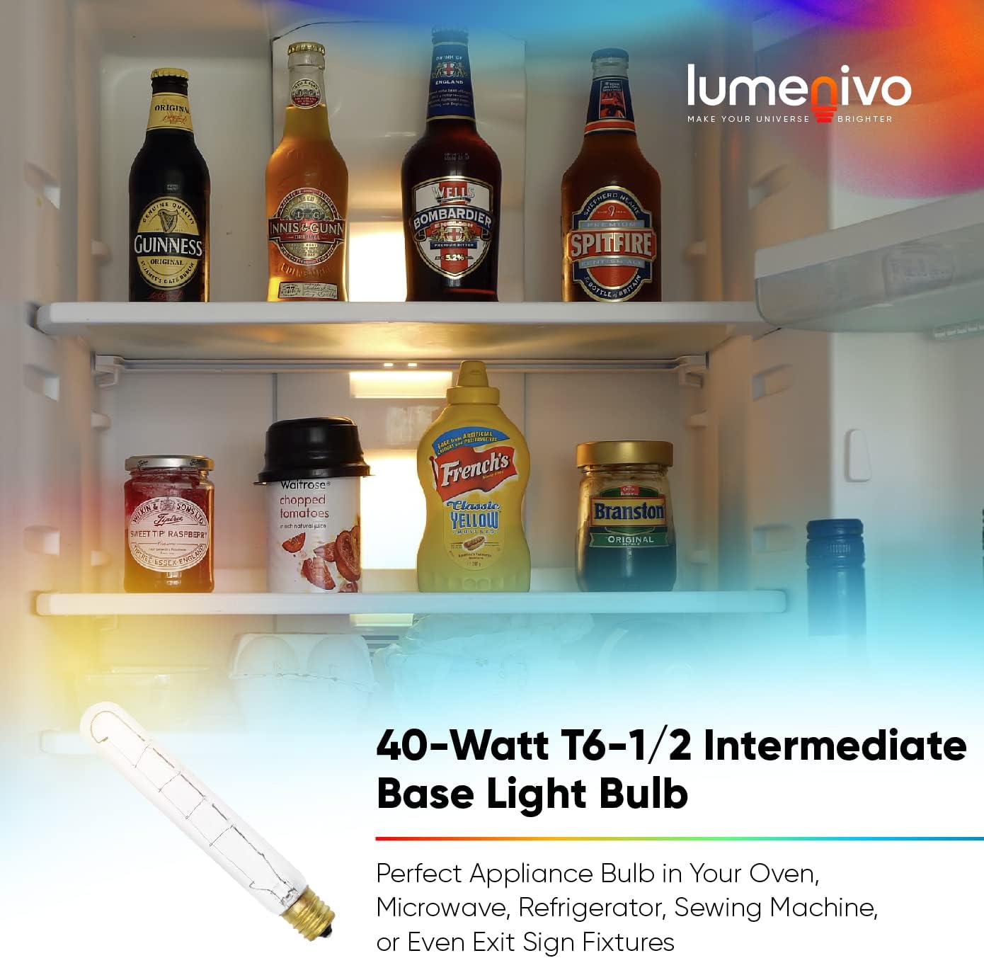 Lumenivo Replacement for Philips Clear Appliance 40-Watt T6-1/2-1 Pack image 4