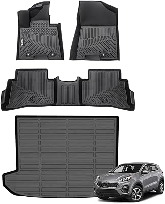 Juego de alfombrillas y forro de carga para Kia Sportage 2017-2022 (solo gas) bandeja de carga en posición de cubierta superior pa