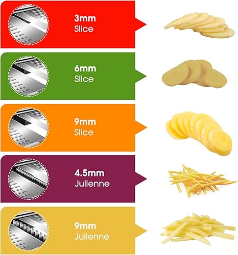 Miniatura 2 de MASTERTOP Cortador de mandolina ajustable de acero inoxidable para cocina, cortador de verduras, cebolla, papa, fruta, frita, fritas, cortador de