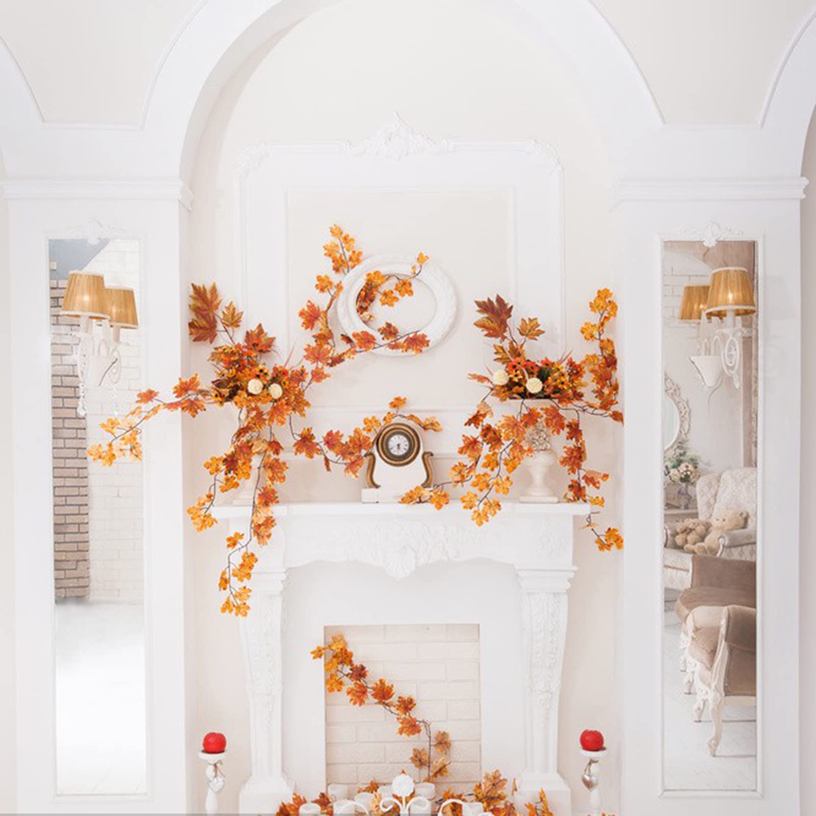 Belle Guirlande D'automne Feuille D'érable [1,8 M/pièce] Guirlande De Vigne Artificielle à Suspendre, Guirlande De Feuillage D'automne, Décoration De