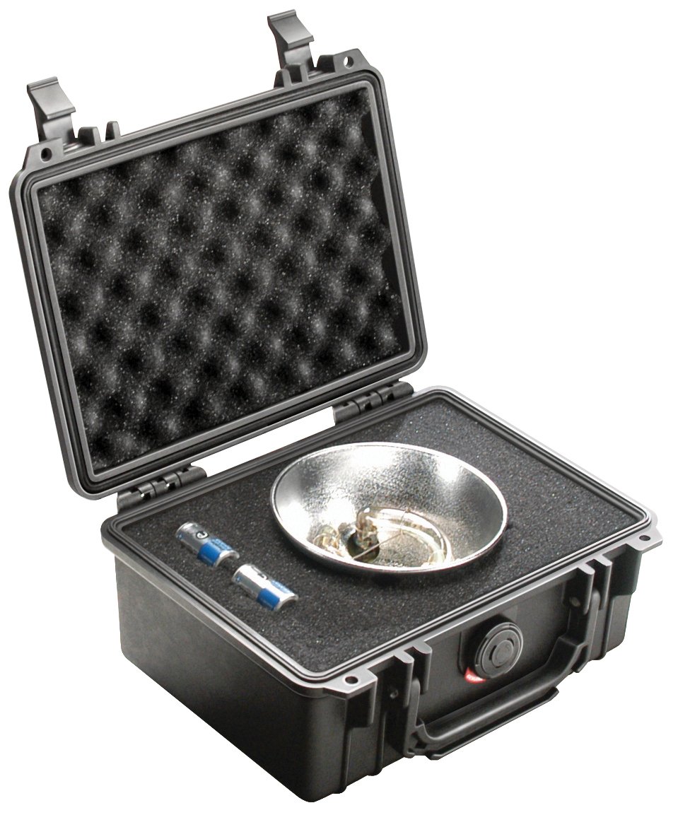 PELI 1150 valise de protection rigide pour caméra, étanche à l'eau et à la poussière IP67, capacité de 3L, fabriquée aux États-Unis, avec insert en mousse personnalisable, noir