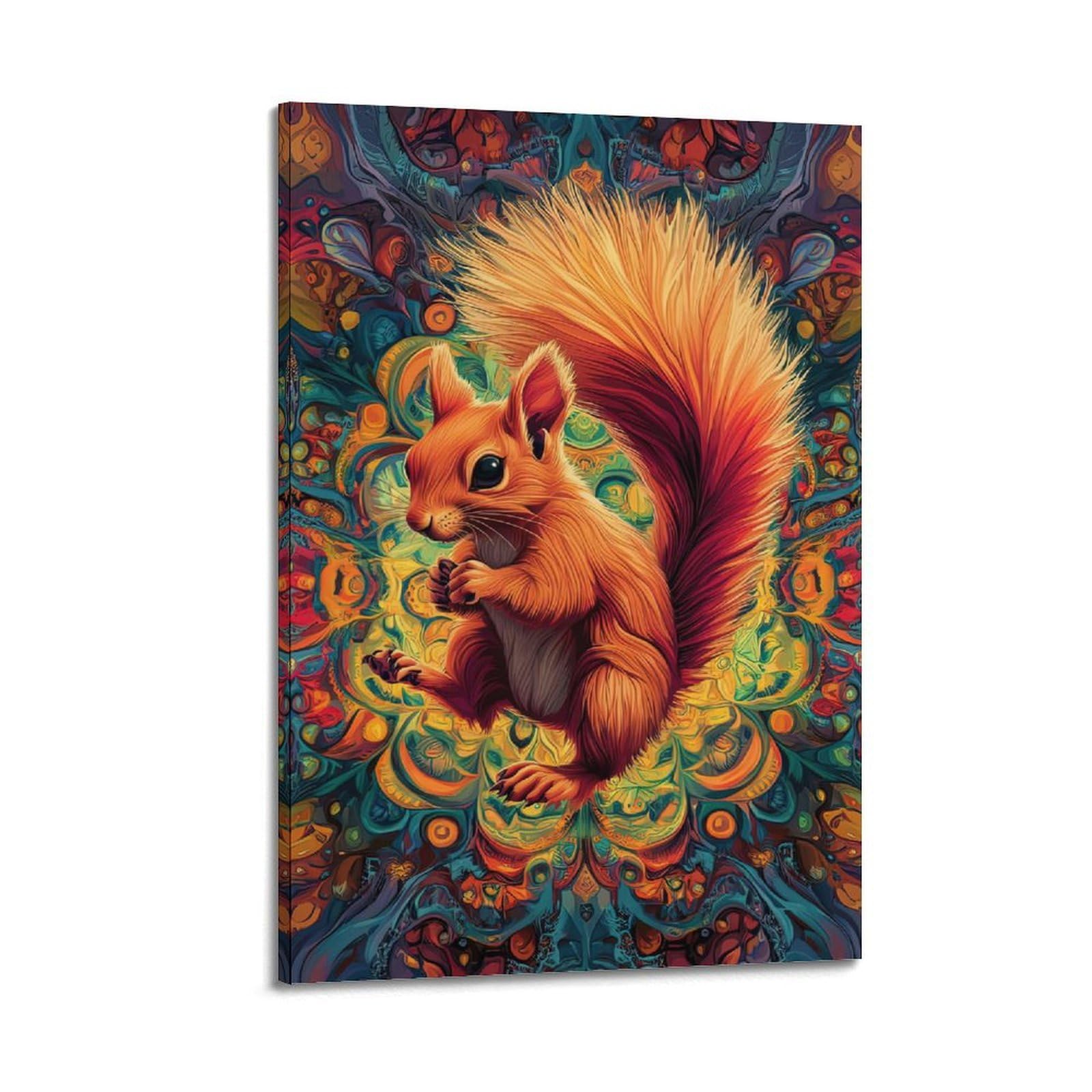 ZSZWHJ Animal Poster Cute Squirrel Poster Decorative Painting Canvas Wall Posters And Art Picture Print Modern Family Bedroom Decor Posters 24x36inch(60x90cm)