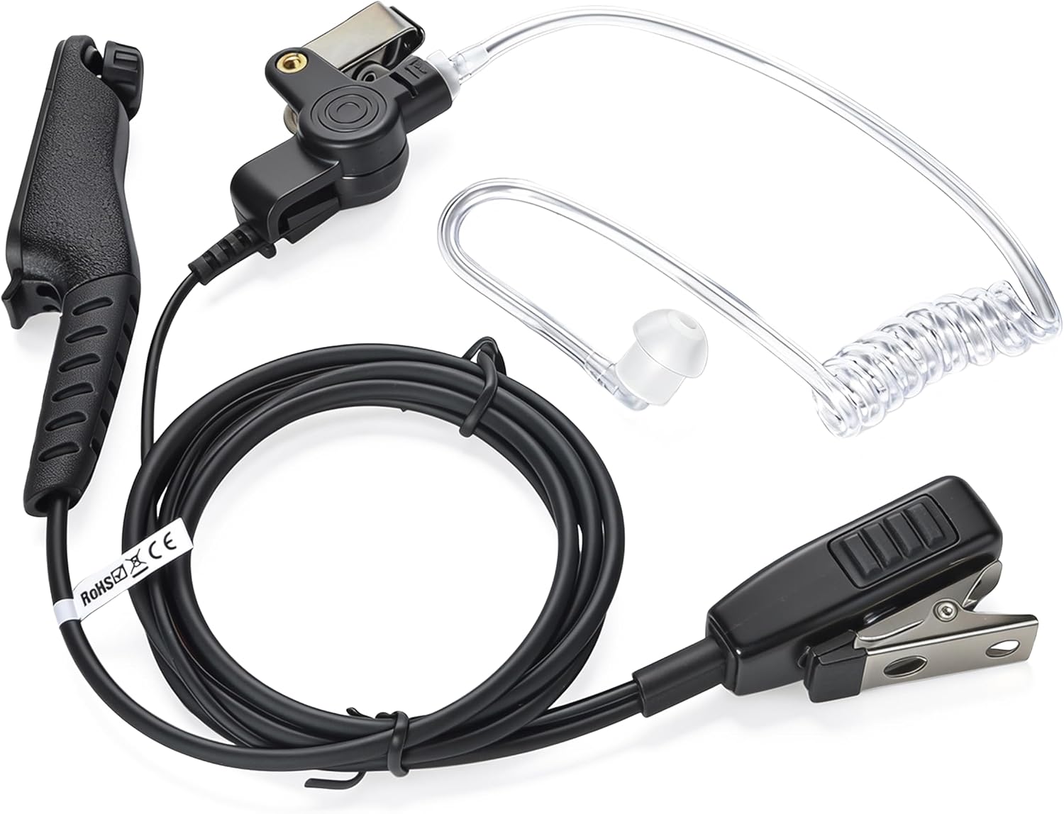 TWAYRDIO Surveillance Earpiece with Mic for Motorola MOTOTRBO R7 ION MXP600 APX N70 Two-Way Radios, Covert Acoustic Tube Walkie Talkie Headset with Microphone for Security Police Law Enforcement