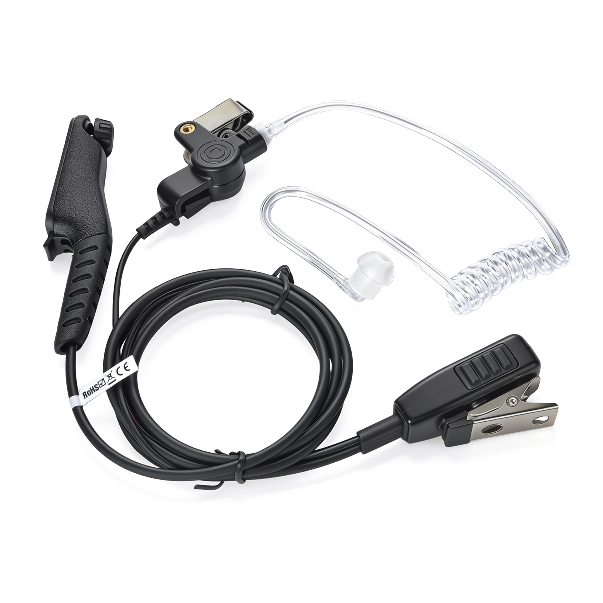 TWAYRDIO Auricolare di sorveglianza con microfono per Motorola MOTOTRBO R7 ION MXP600 APX N70 radio bidirezionali, auricolare walkie talkie con tubo acustico nascosto con microfono per polizia di