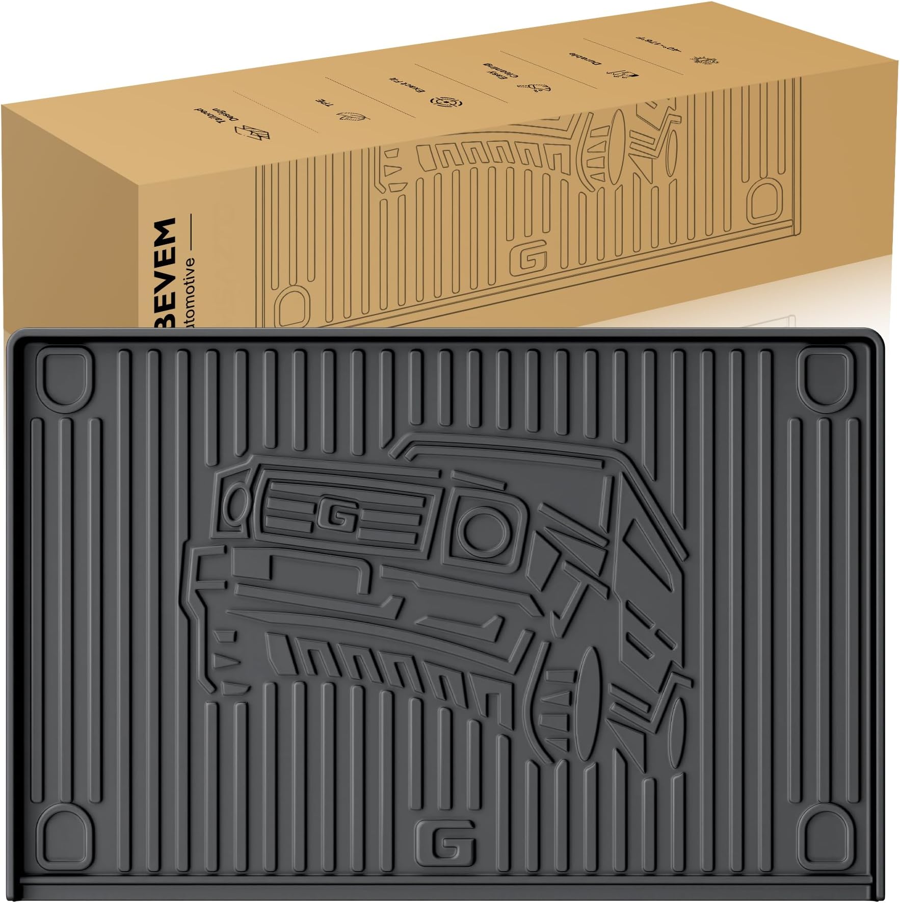 Cargo Liner Fit for 2019-2026 Mercedes-Benz G Class/G550/G580/AMG G63 SUV | All Weather TPE Custom Fit Trunk Mat Cargo Liner for G Class Accessories, Black