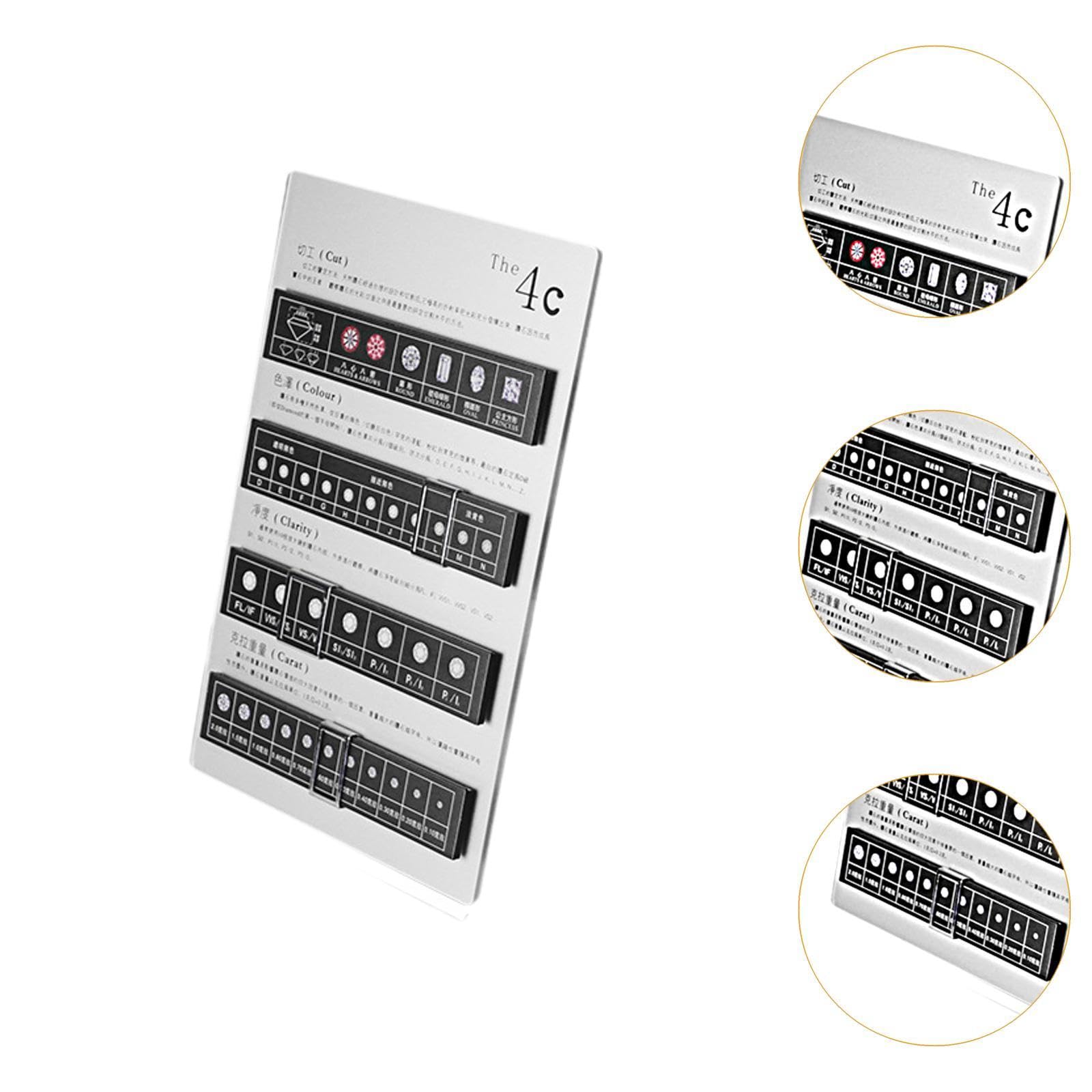 UGPLM Diamond Grading Board Sales Presentations Prop Jewelry Tool Loose Diamond Identification for Customer Education Easy to Use, Silver