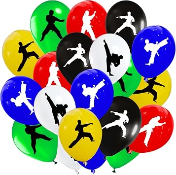 CupaPlay 50PCS Taekwondo Karate Balloons - Kung Fu Wrestling Theme Party Supplies Decorations Birthday Baby Shower Party Balloon