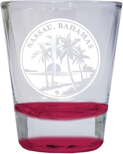 Miniatura 6 de R and R Imports Nassau the Bahamas Souvenir - Vaso de chupito grabado de 1.5 onzas, redondo, color verde, unidad individual