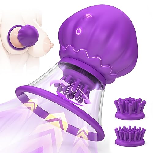 COREXPOWER Nipple Toy Sex Toy Vibrator Suction Cup - Jellyfish Nipple Suction Cup with 10 Rotations and Powerful Sucking Function, Detachable Nipple Vibrator Adult Toy clit Sucker Anal Stimulator