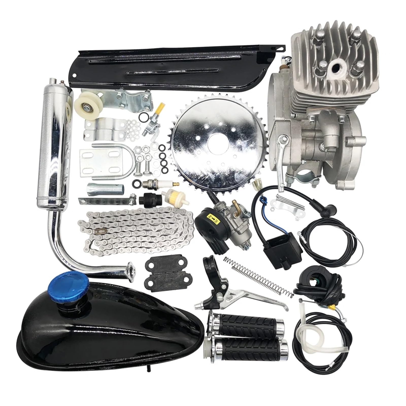 Kit Motore for Bicicletta elettrica Fai da Te a 2 Tempi da 80 CC, Set Completo for Bici da Montagna motorizzata