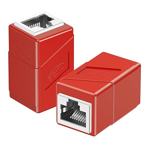 Acoplador RJ45, paquete de 2 adaptadores Ethernet hembra a hembra, adaptador extensor de cable Ethernet, modular recto de 8 pines, conectores de red