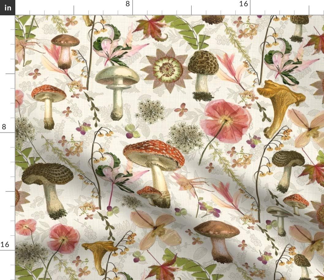 Spoonflower Fabric - Vintage Style Floral Victorian Flowers Nature Poppies Romantic Printed on Petal Signature Cotton Fabric Fat Quarter - Sewing Quilting Apparel Crafts Decor