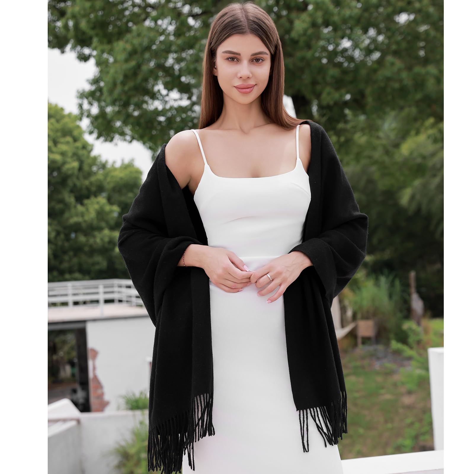 RIIQIICHY Sciarpa Donna Invernale Pashmina Scialle Caldo Stola Elegante per Abito da Sposa Cerimonia Donna