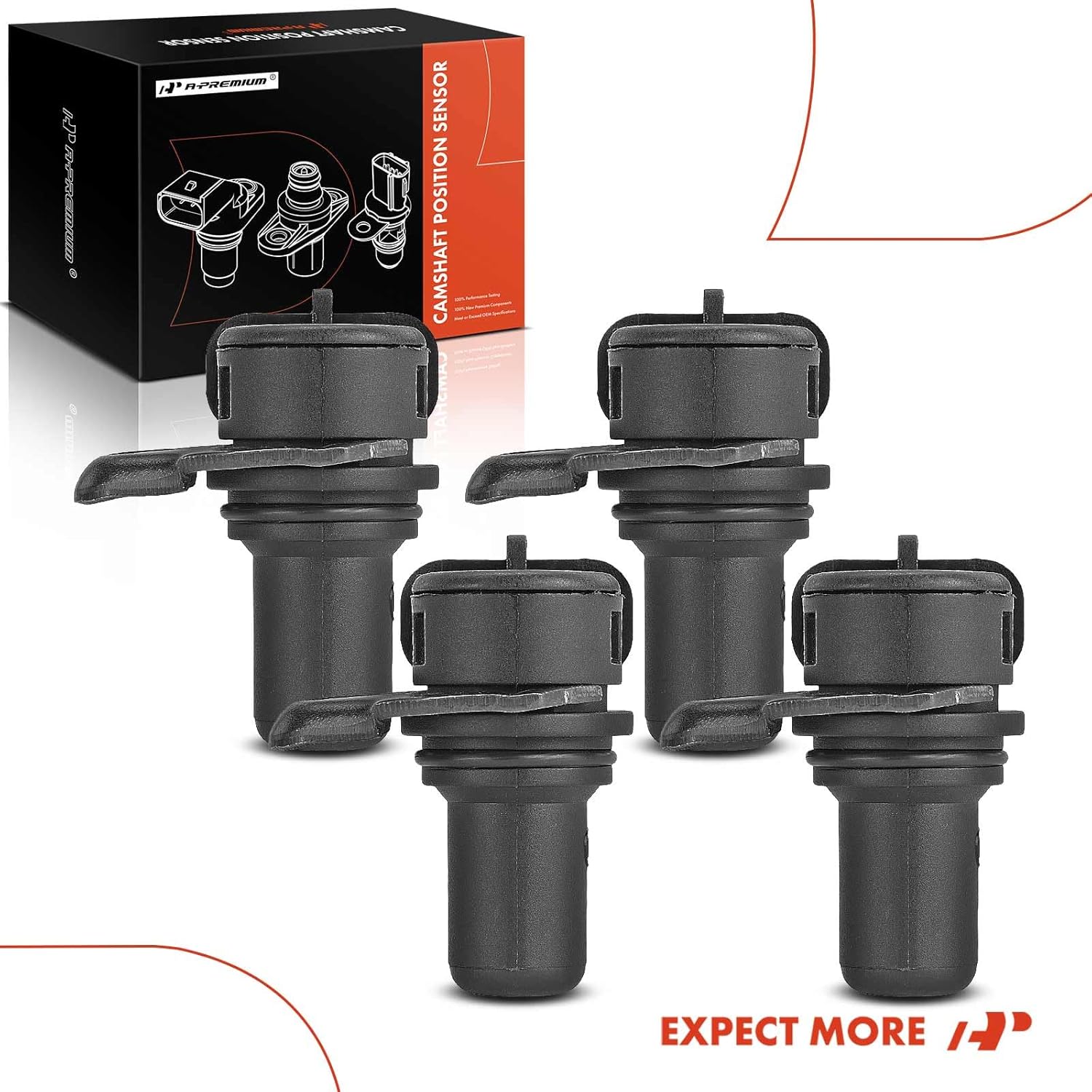 A-Premium 4-PC Engine Camshaft Position Sensor Compatible with Hyundai Sonata, Santa Fe, Genesis, Genesis Coupe, Azera, Veracruz & Kia Sorento, Sedona, Borrego