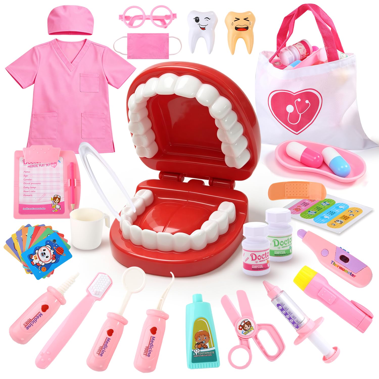 EagleStone Doctor Kit Toy,Dentist Kit for Kids Pretend Play Dental Care Set