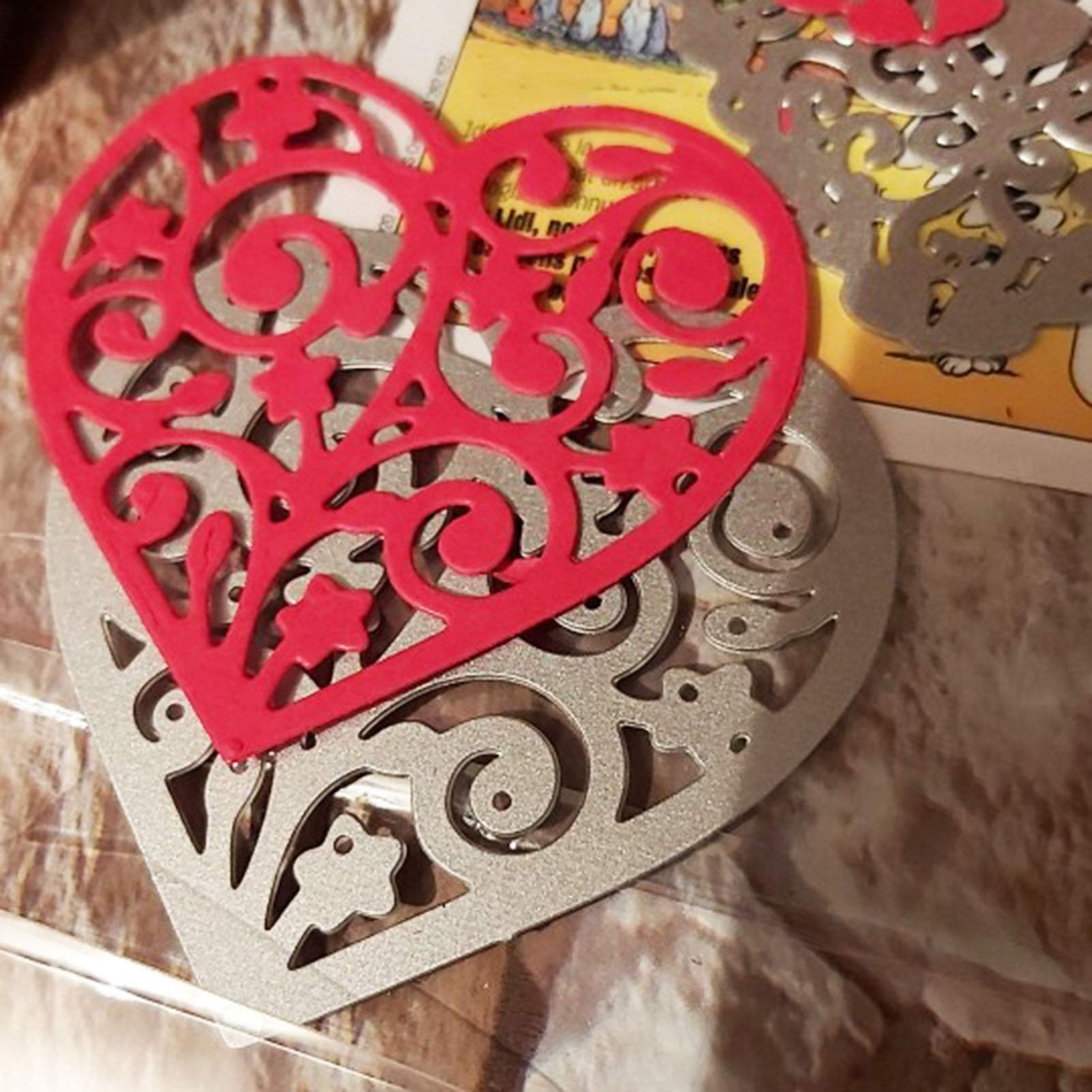 Fustelle per realizzare biglietti, fustelle a forma di cuore per fai da te, stencil, goffratura, decorazione