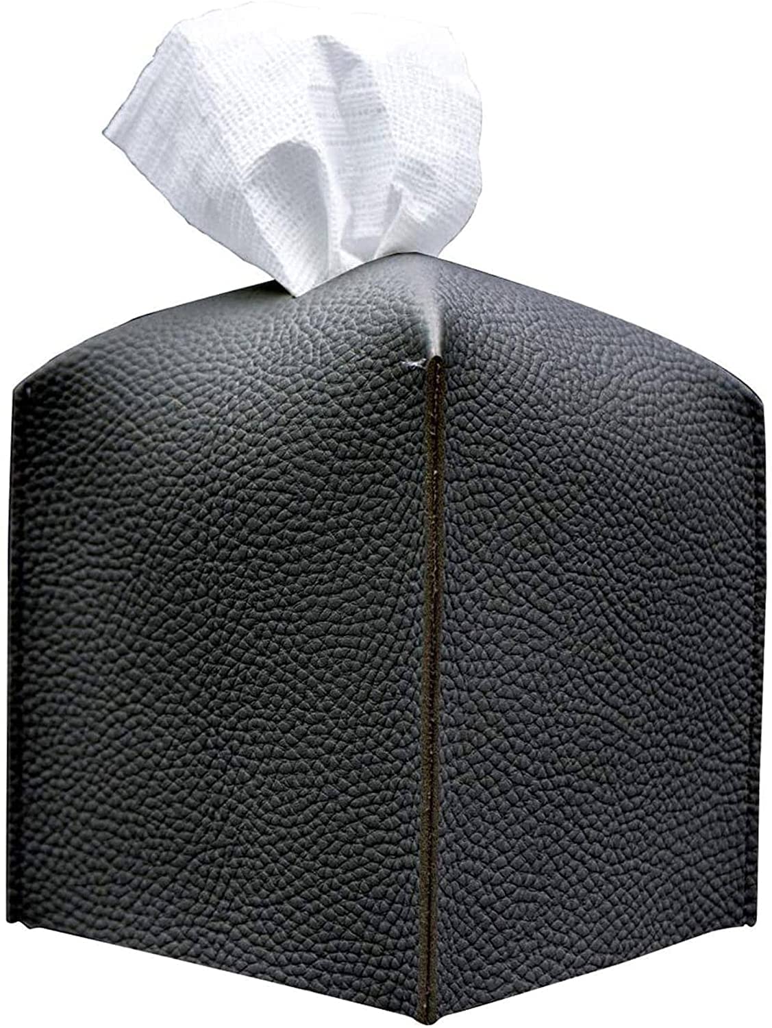 Pudełko na Chusteczki Nawilżane, Plac uchwytu okładkowego skrzynki tkankowej P U. Skórzany Dozownik Tissue Box Roll Papier Wyciągowy Container do sypialni Sypialni i Salonu(Black)