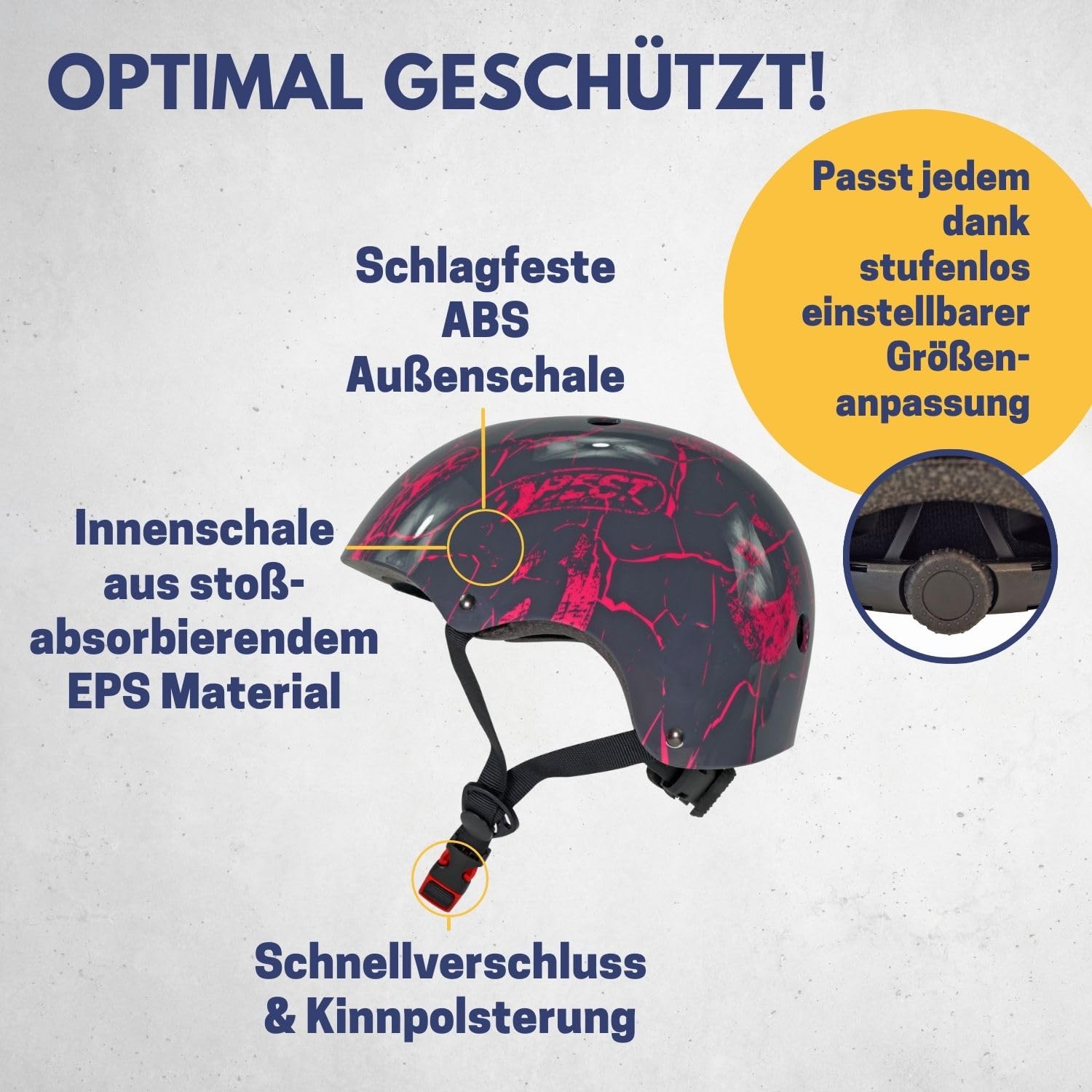 Best Sporting Skaterhelm I hochwertiger Fahrradhelm I Stabiler & stylischer Helm für Kinder, Jugendliche und Erwachsene I stufenlos größenverstellbarer Skatehelm in blau oder pink