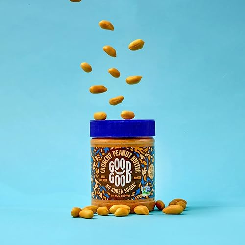 Miniatura 2 de GOOD GOOD Mermelada de fresa dulce y mantequilla de maní crujiente, apta para dieta cetogénica, baja en carbohidratos y sin azúcares añadidos,