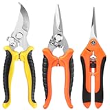 3 Pack Garden Pruning Shears, Stainless Steel Shears, Gardening Shears, Scissors, Garden Clippers, Pruning Snips, Pruning Shears for Gardening Tools