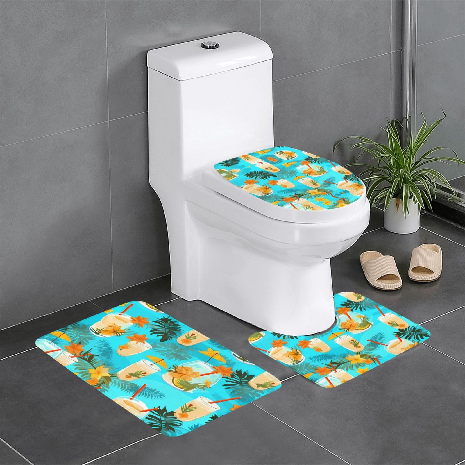 Tapis de salle de bain Beach Drink pour meuble-lavabo et WC